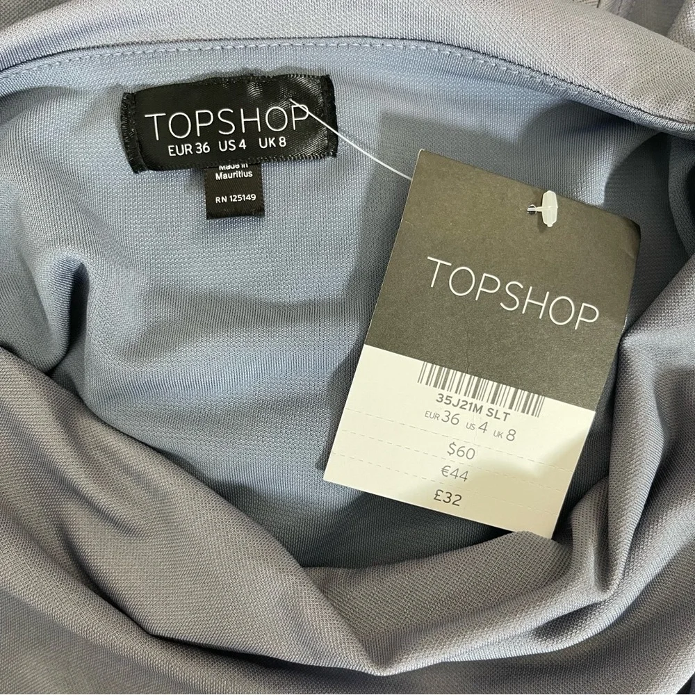 NWT Topshop Asymmetrical Crepe Sheath Dress Long Sleeves Lavender Purple Sz 4 - Picture 15 of 16